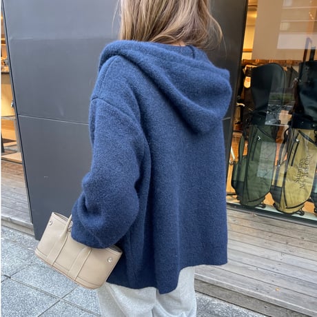 Foodie knit parker (Navy)