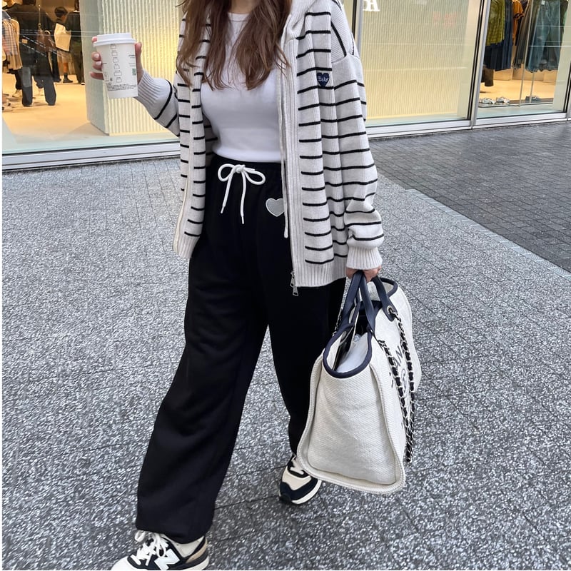 Heart sweat pants (Black) | K