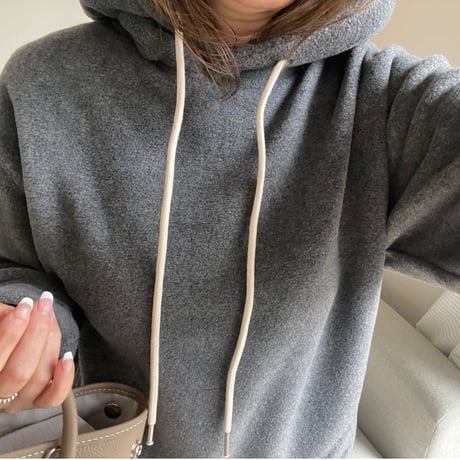 Fluffy foodie pullover(charcoal gray)