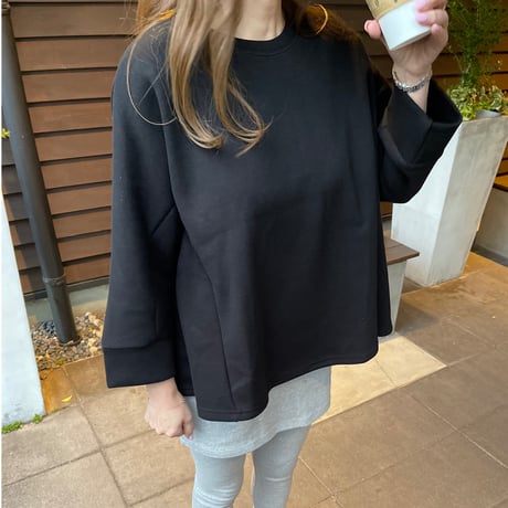 Flare sweat pullover(Black)