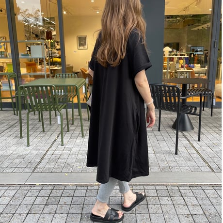 Cotton flare onepiece(Black)
