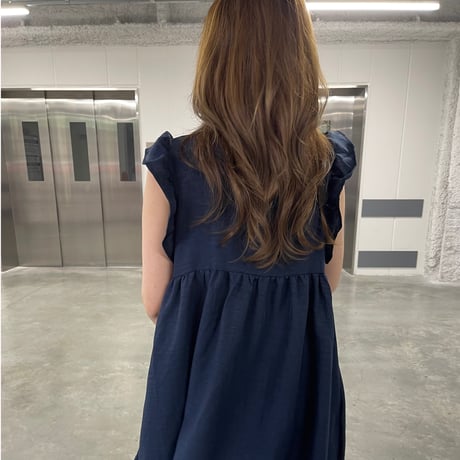 Sholder frill long onepiece