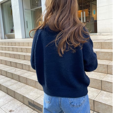 Heart button cardigan(Navy)