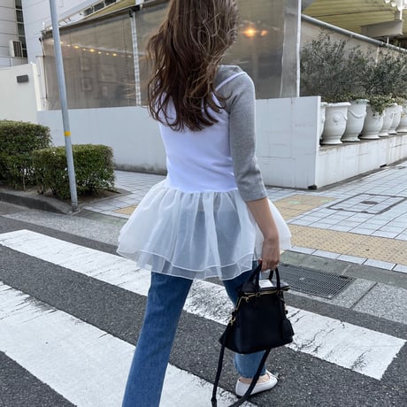 Tulle camisole(White)