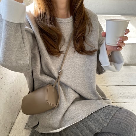 Side cut box pullover(Gray)