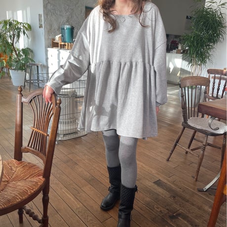 Square neck mini onepiece(Gray)