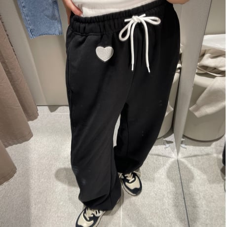 Heart sweat pants (Black)