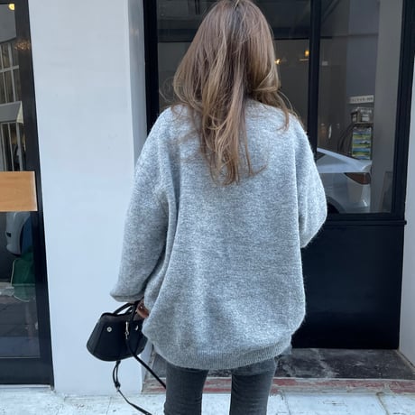 Wool long knit(Gray)
