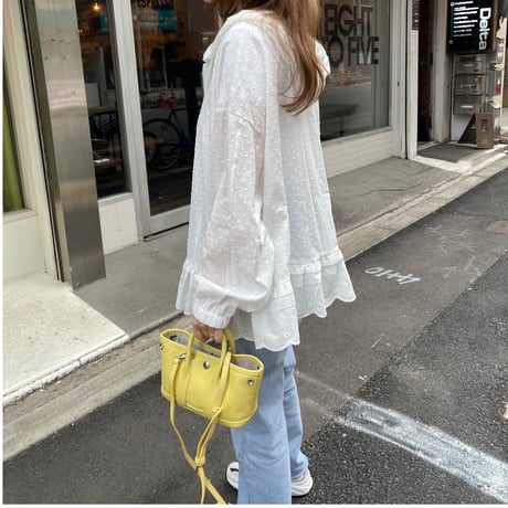 Leather mini tote bag(Yellow)付属ポーチなし