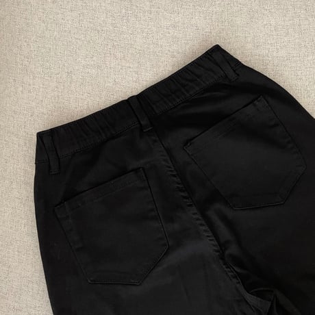 Cotton stretch ankle pants(Black)