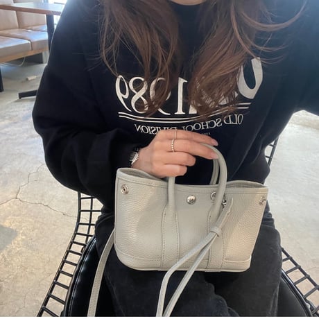Leather mini tote bag(Blue gray)付属ポーチなし