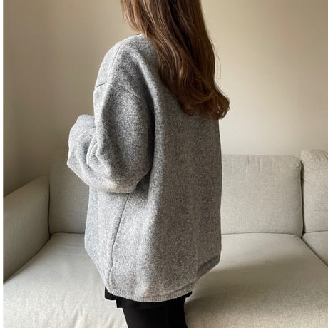 Over size wool knit(Gray)