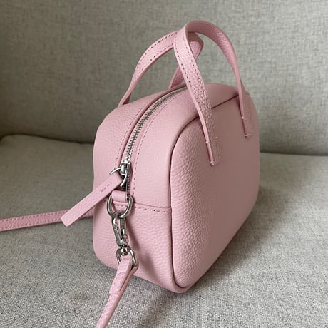 Leather mini square bag(Pink)