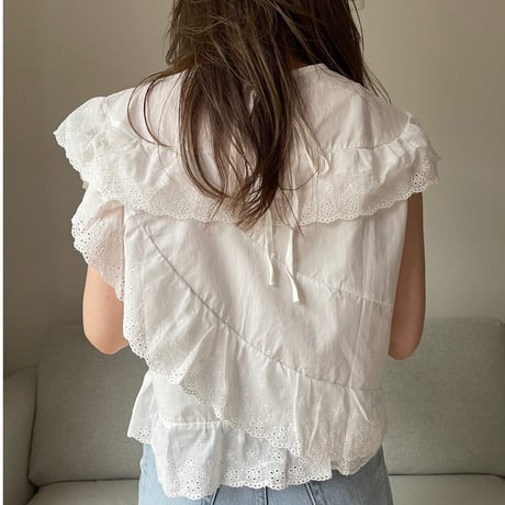 Sailor lace blouse(White)