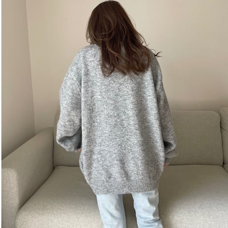Wool long knit(Gray)