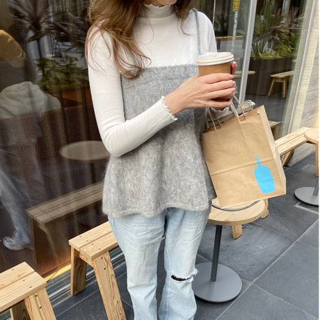 Wool knit camisole (Light gray)