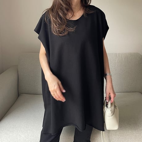 Cutoff sweat mini onepiece(Black)