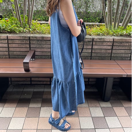 Flare long onepiece(Blue)