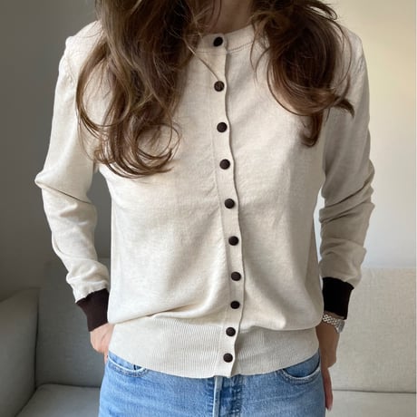 Bicolor cardigan(Beige)