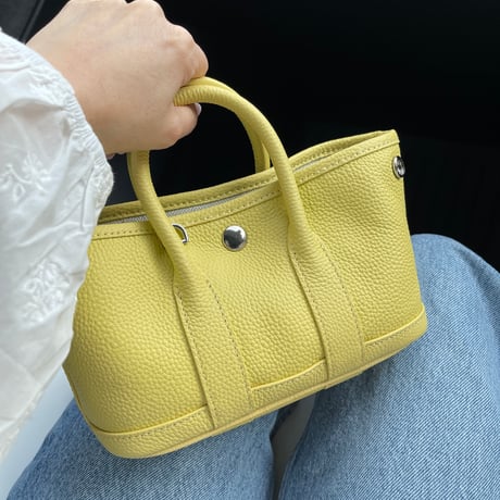 Leather mini tote bag(Yellow)付属ポーチなし