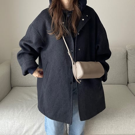 【Hand made】Wool100% Over coat(Black)