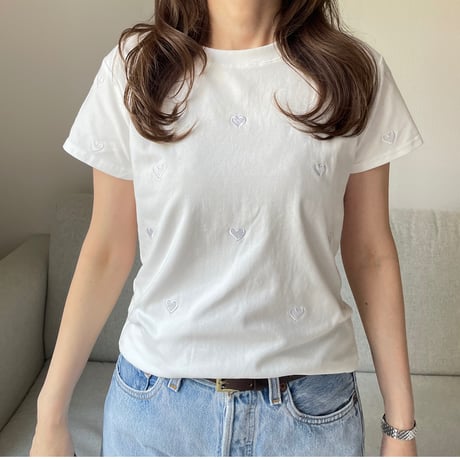 Heart basic t-shirts(White)
