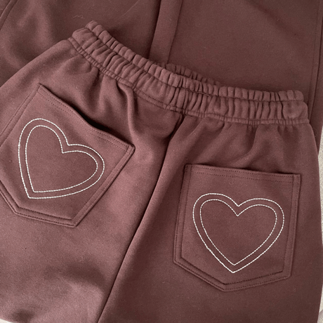 Heart sweat pants (Brown)