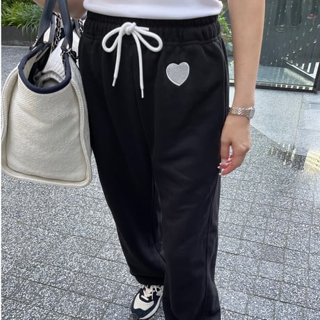 Heart sweat pants (Black)