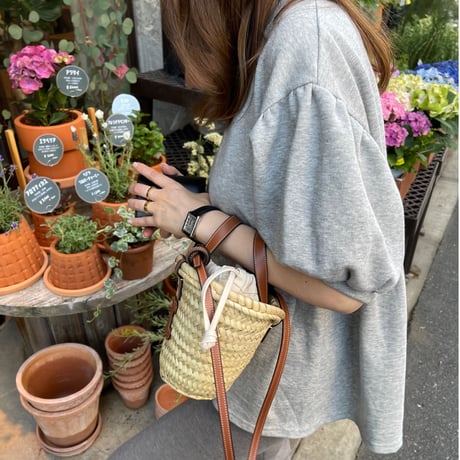 Balloon half sleeve pullover (Gray)
