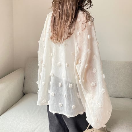 Sheer dot blouse(Ivory)
