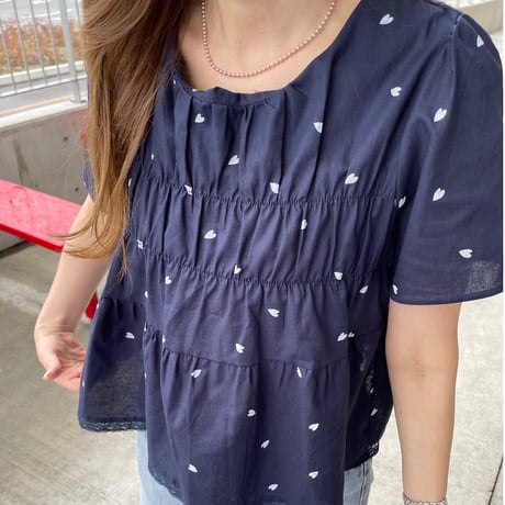 Shirring heart tops