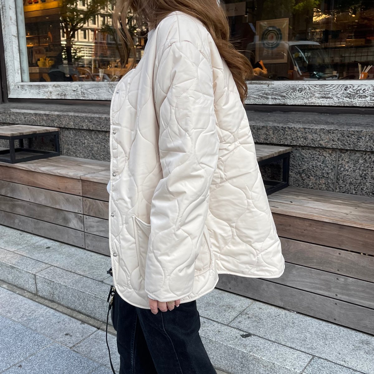 Quilting boa jacket (Ivory) | K