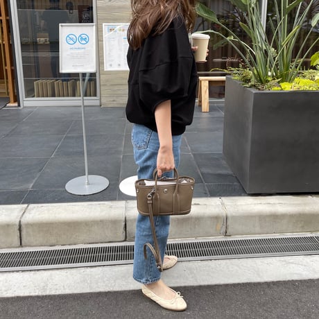 Leather mini tote bag(toupe)