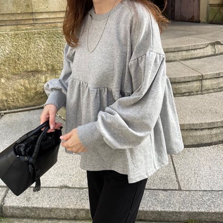 Balloon sleeve pullover (Gray)