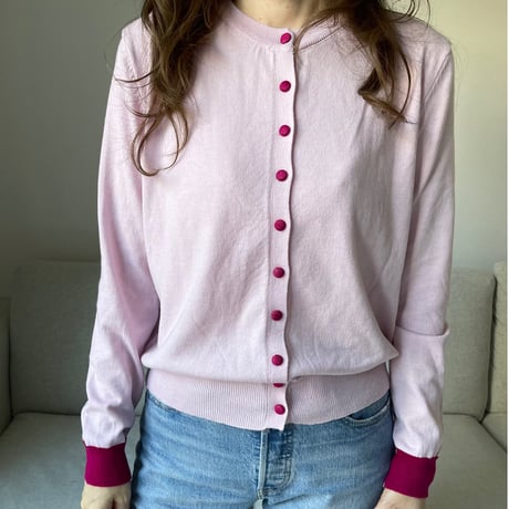 Bicolor cardigan(Pink)
