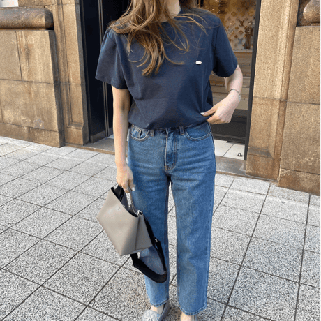 Gold plate t-shirts(Navy)