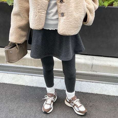 Flare skirt leggings(Charcoal gray)