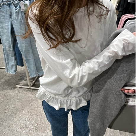 Frill gather cutsew(White)