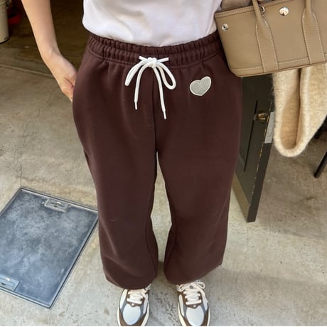 Heart sweat pants (Brown)