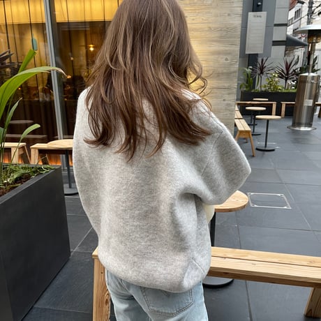 Wool blend crew neck knit(Oatmeal)