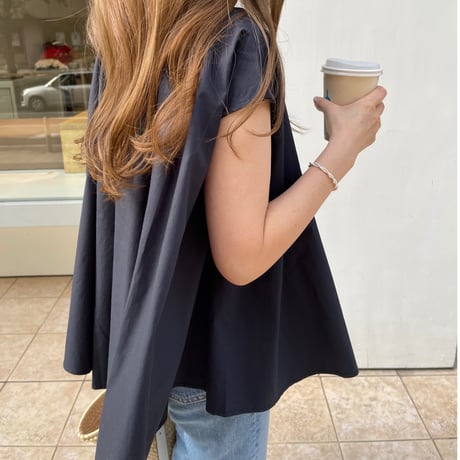 Flare wide tops(Navy)