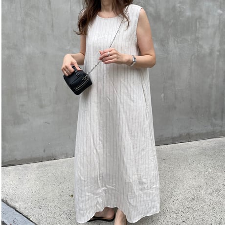 Stripe tuck onepiece(Ivory)