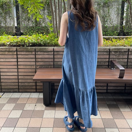 Flare long onepiece(Blue)