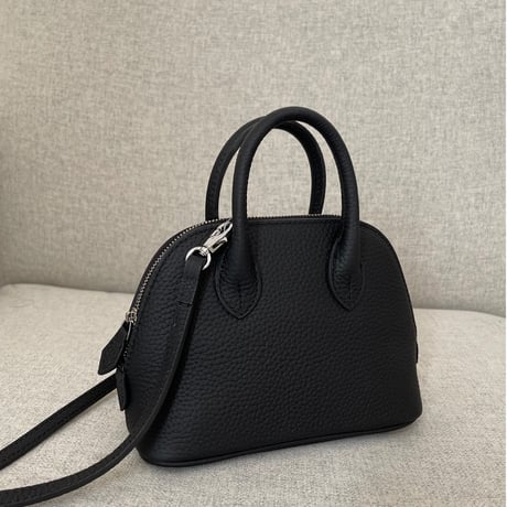 Leather mini sholder bag(Black)