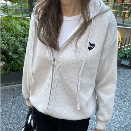 Heart knit foodie (Beige)