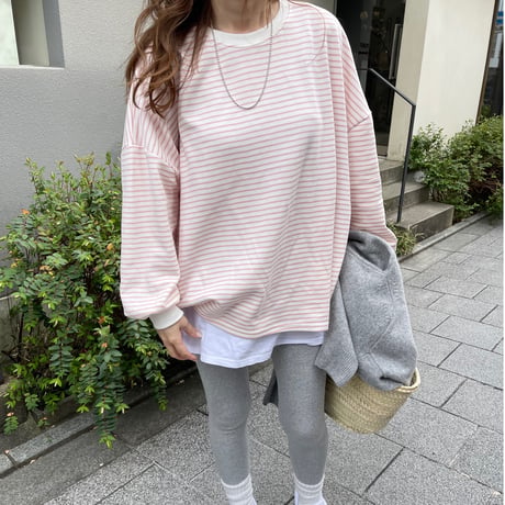 Boader long t-shirts (Pink)
