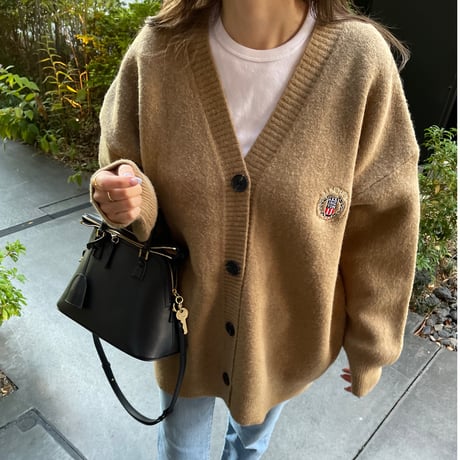 Trad volume cardigan (Brown)
