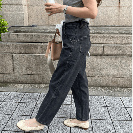 Taperd stretch soft denim(Gray)
