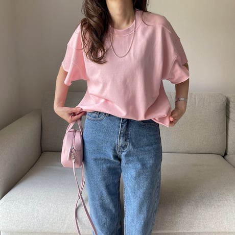 Cropped sweat tops(Pink)