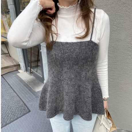 Wool knit camisole (charcoal gray)